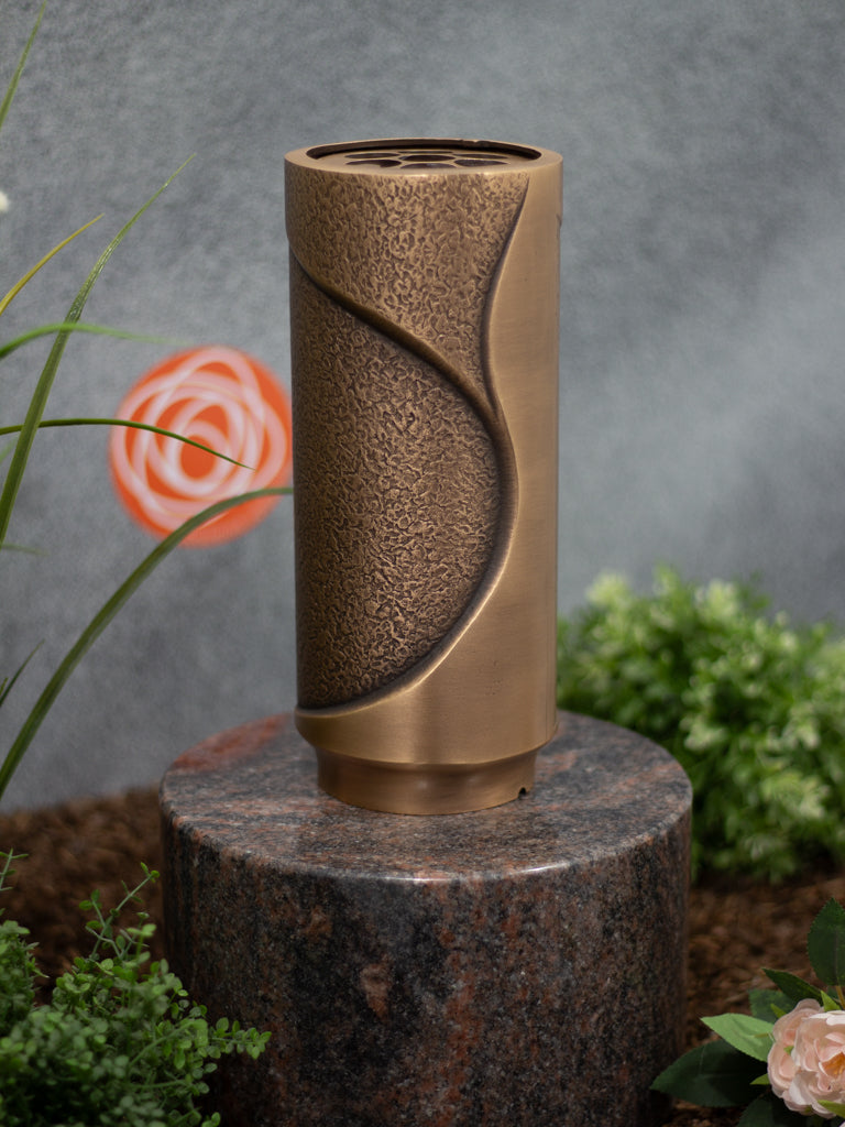 Grabvase Bronze rund