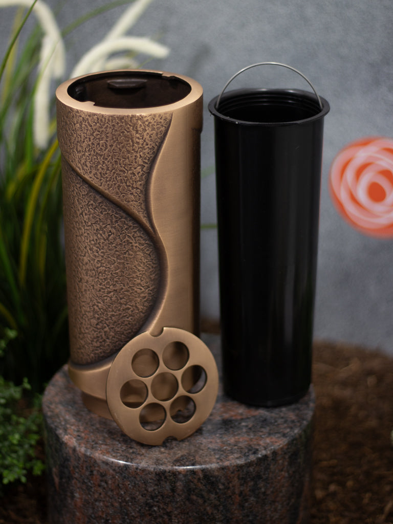 Grabvase Bronze rund