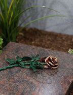 Rose Bronze groß grün mit roten Blüten