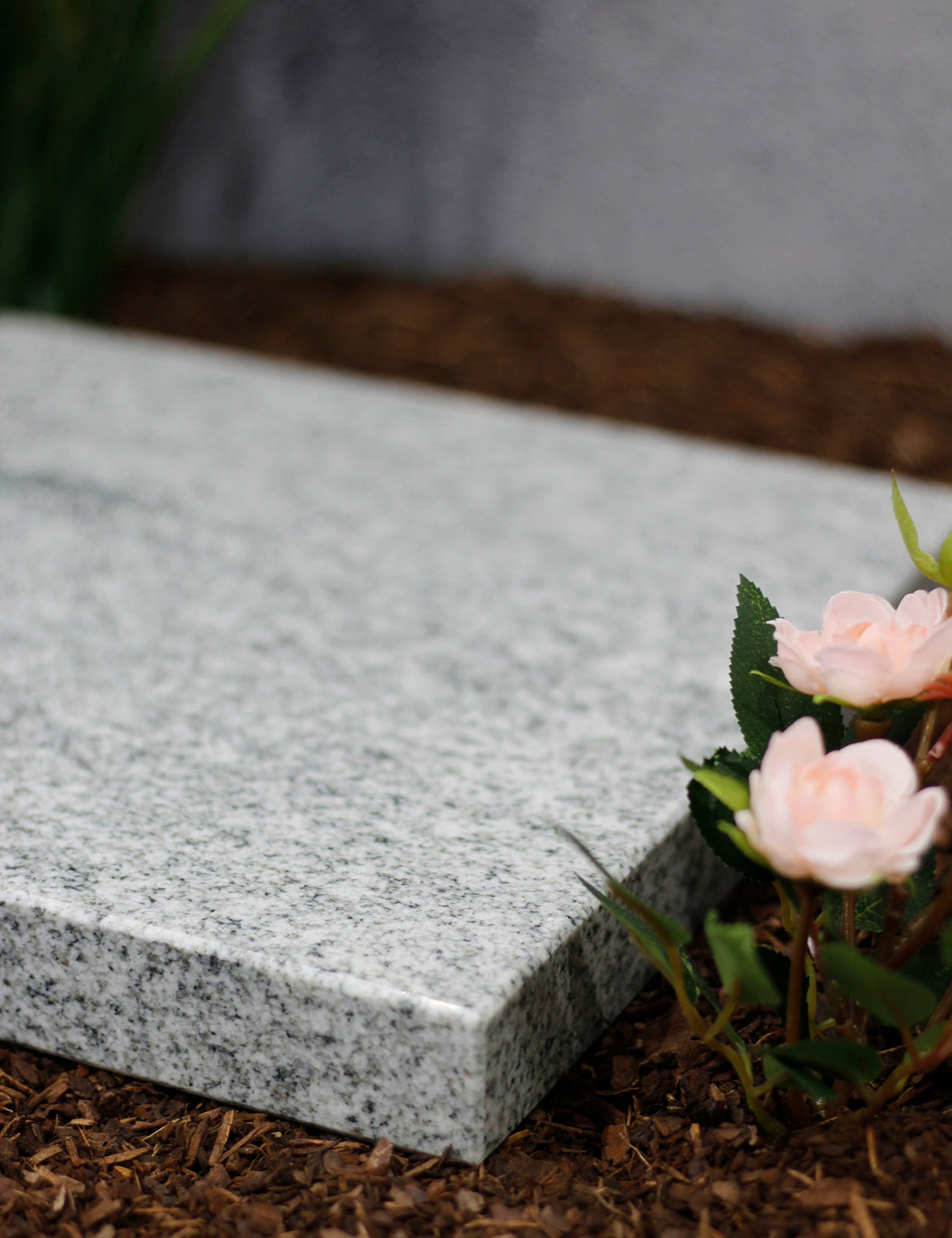 Grabplatte, Gedenktafel, Trittplatte Granit Viscount white eckig poliert