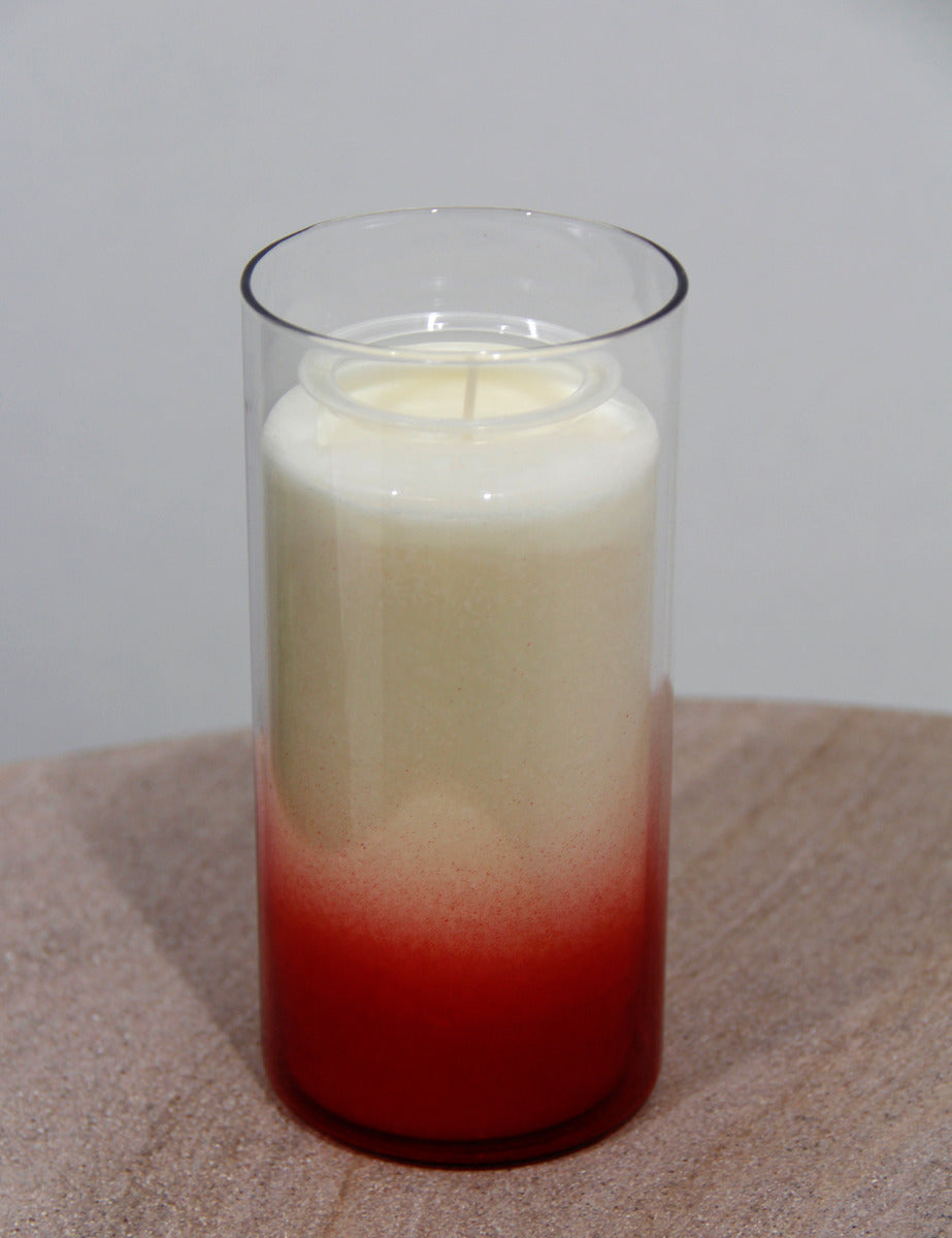 Lampenschutzglas mit rotem Farbverlauf