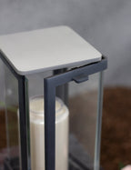 Grablampe Aluminium dunkelgrau mit Edelstahldeckel