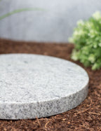 Grabplatte, Gedenktafel, Trittplatte Granit Viscount white rund groß allseits poliert